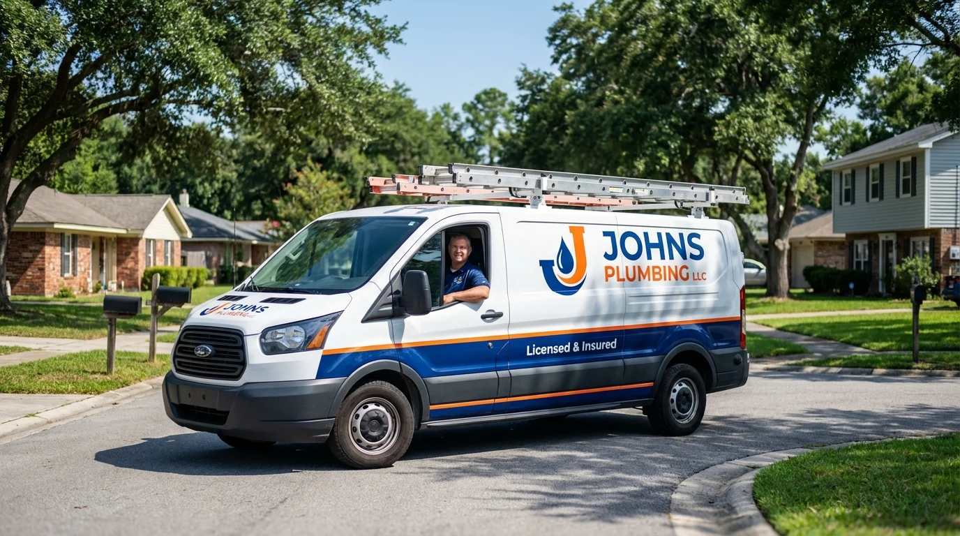 Johns Plumbing LLC service van in Lynnwood, WA