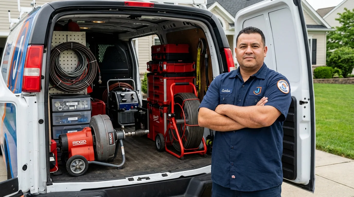 Professional drain cleaning equipment and Johns Plumbing LLC plumber in Lynnwood