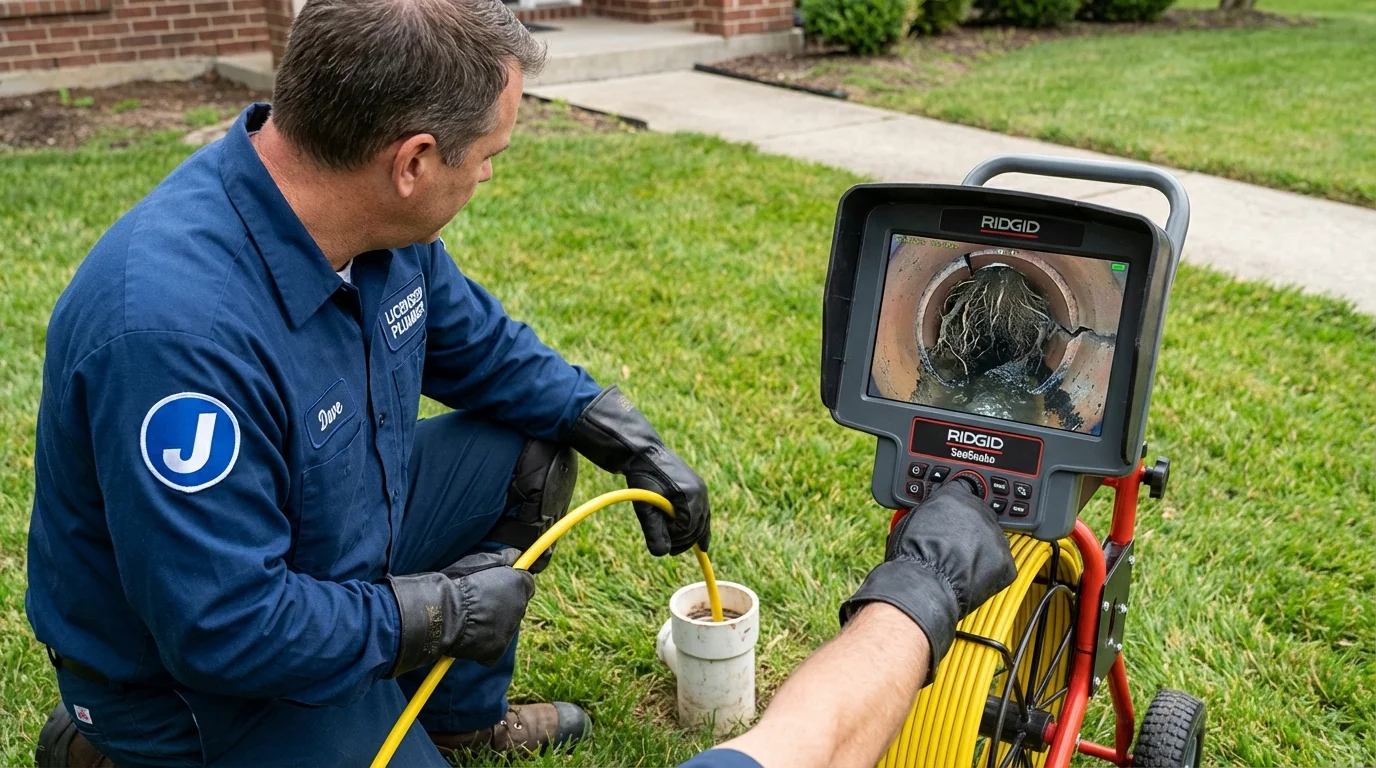 Sewer camera inspection being performed by Johns Plumbing LLC in Lynnwood
