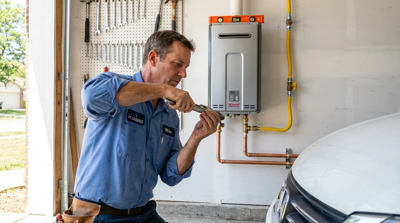 Tankless water heater installation by a Johns Plumbing LLC plumber in Lynnwood